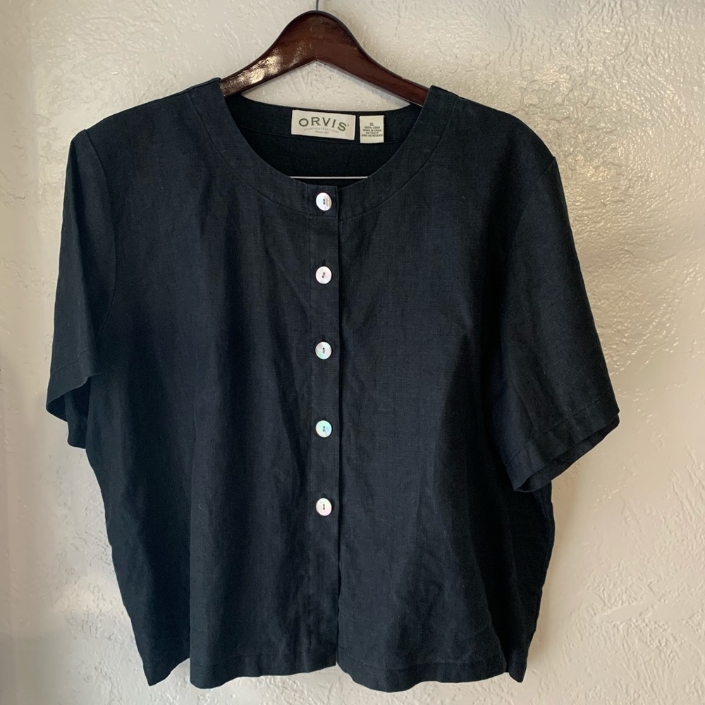 ✨orvis 100% linen boxy top✨